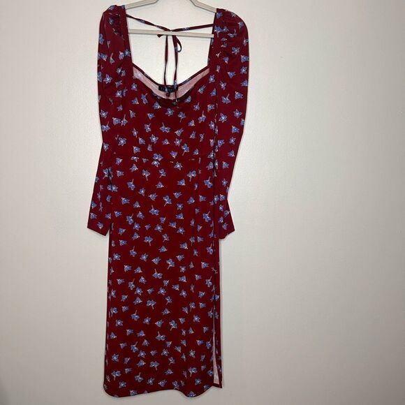 Eloquii Floral Puff Sleeve Midi Dress - Picture 4 of 5